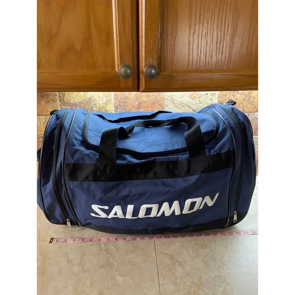 Salomon Duffel Bag Travel Blue Gym Sports Large Multi Pocket Hockey Zipper